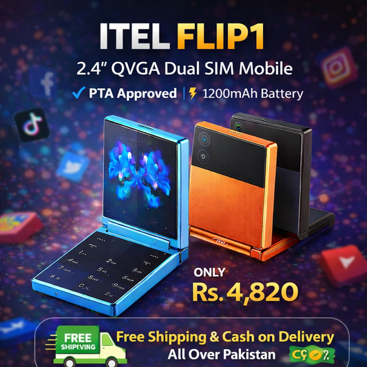 Itel Flip 1 - Slim Foldable Mobile | 2.4" Display | PTA Approved